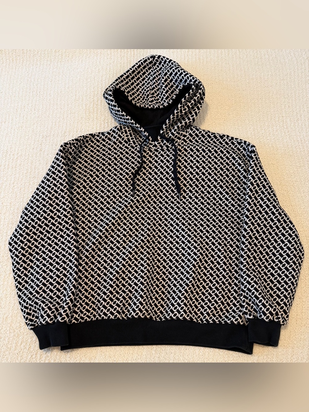 Skechers x Diane Von Furstenberg Black and White Geometric Hoodie Large